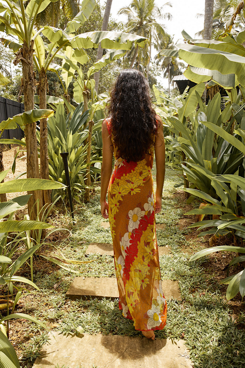 Close To Me Silk/Cotton + Lace Maxi Dress - Chasing Unicorns