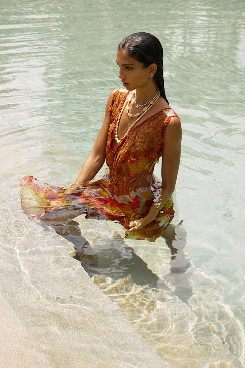 Close To Me Silk/Cotton + Lace Maxi Dress - Chasing Unicorns