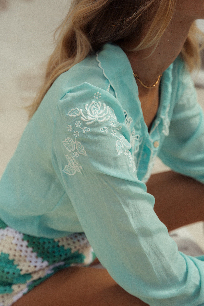 Crazy Little Thing Called Love Silk + Embroidered Blouse - Chasing Unicorns
