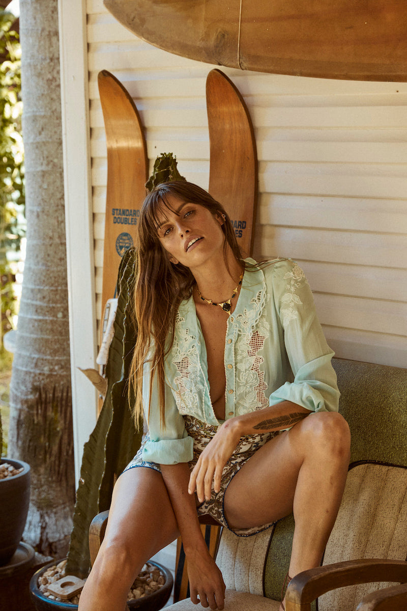 Crazy Little Thing Called Love Silk + Embroidered Blouse - Chasing Unicorns