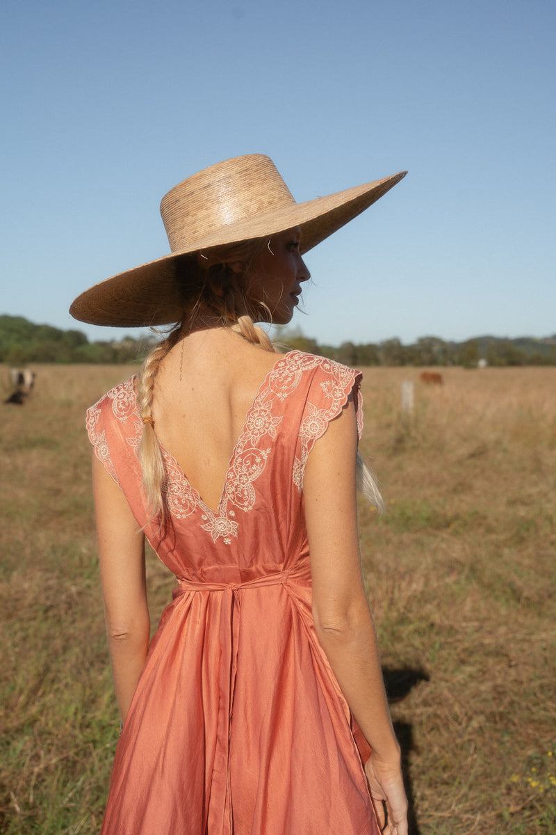 Dance With Me Silk + Embroidered Slip Dress - Chasing Unicorns