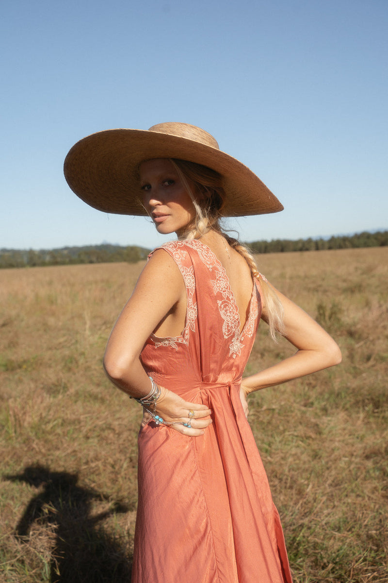 Dance With Me Silk + Embroidered Slip Dress - Chasing Unicorns