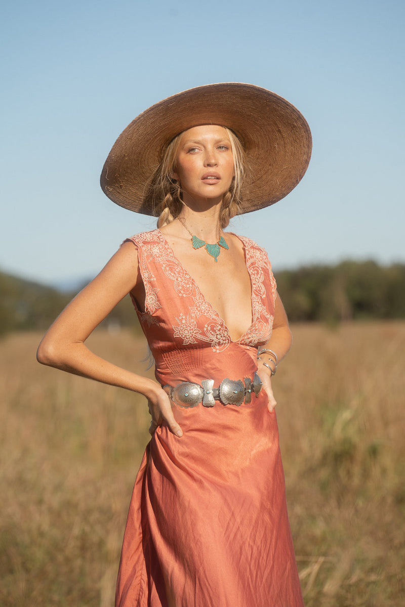 Dance With Me Silk + Embroidered Slip Dress - Chasing Unicorns