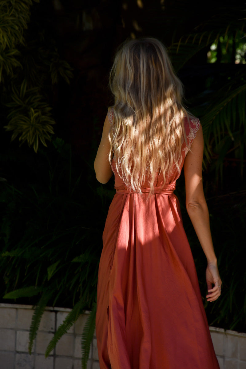 Dance With Me Silk + Embroidered Slip Dress - Chasing Unicorns