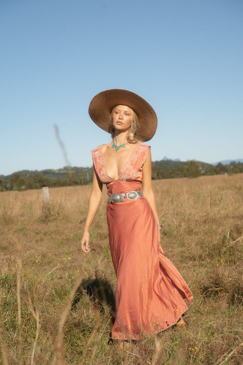 Dance With Me Silk + Embroidered Slip Dress - Chasing Unicorns