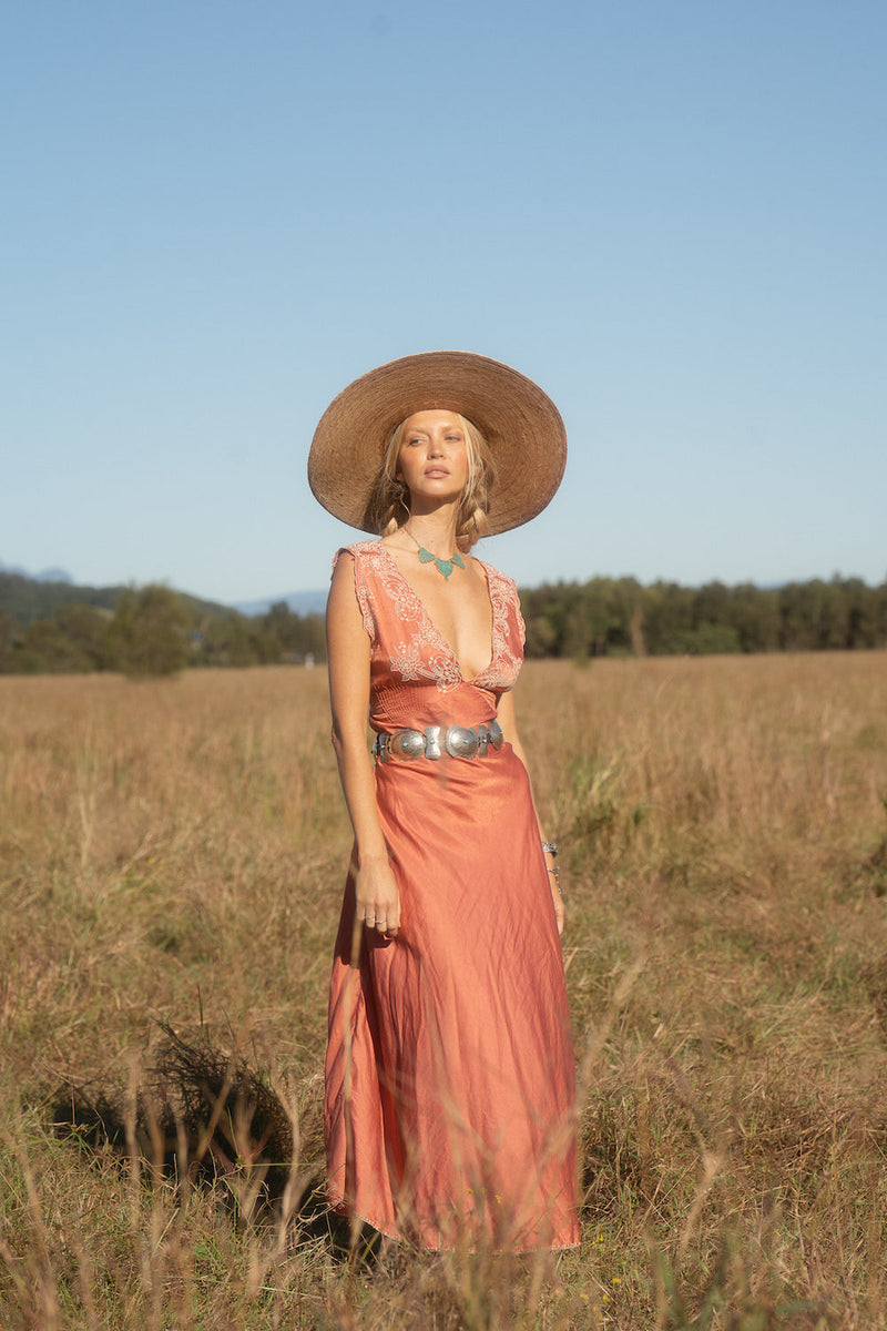 Dance With Me Silk + Embroidered Slip Dress - Chasing Unicorns