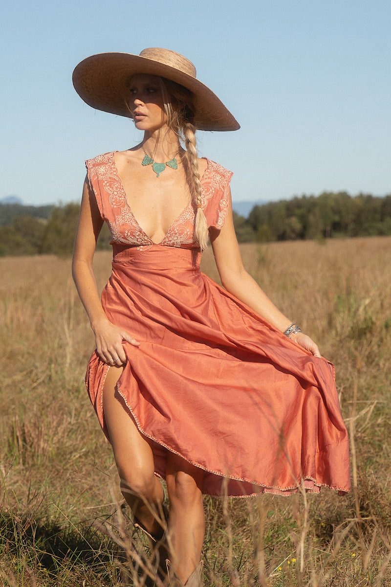 Dance With Me Silk + Embroidered Slip Dress - Chasing Unicorns