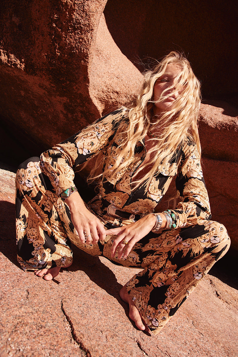 Dance With Me Tonight Stretch Jersey Jumpsuit - Africa - Chasing Unicorns