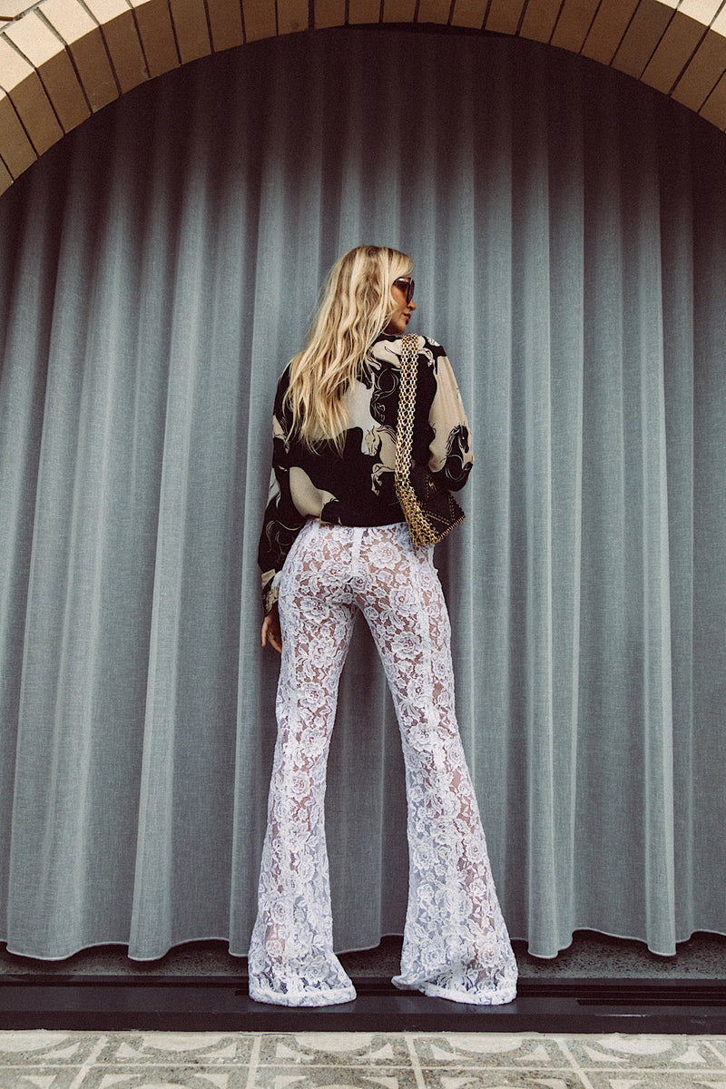 Dancing Days Cord Embroidered Lace Flares - Chasing Unicorns