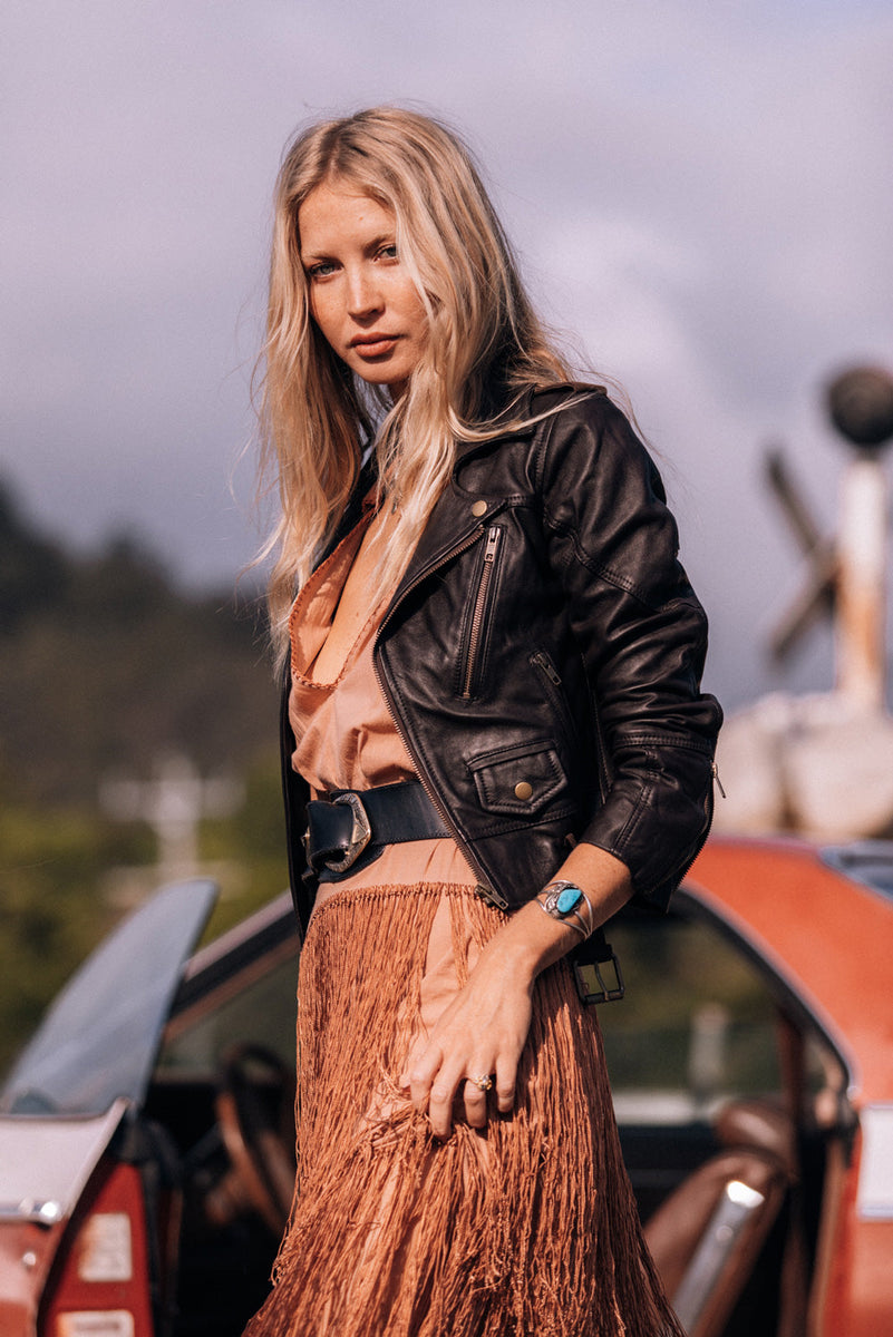 Don’t Look Back Fringe Maxi Dress - Caramel - Chasing Unicorns