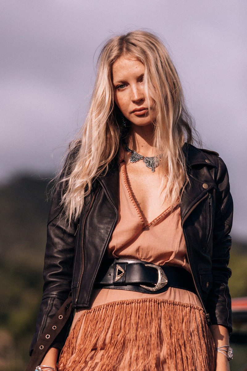 Don’t Look Back Fringe Maxi Dress - Caramel - Chasing Unicorns