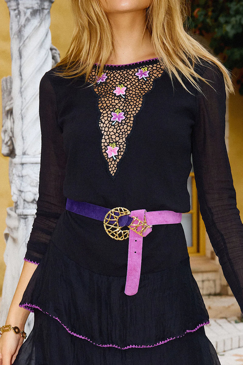 Dream Lover Cutwork cotton + Silk Embroidered ruffle Maxi Dress - Chasing Unicorns