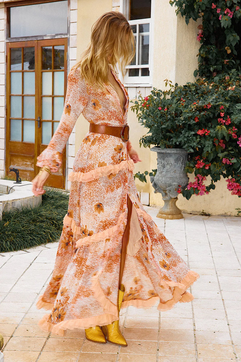 Dream On Ruffle Maxi Dress - Dogwood - Chasing Unicorns