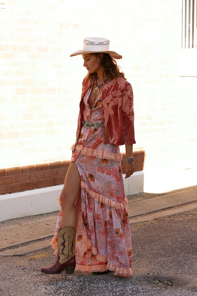 Dream On Ruffle Maxi Dress - Dogwood - Chasing Unicorns