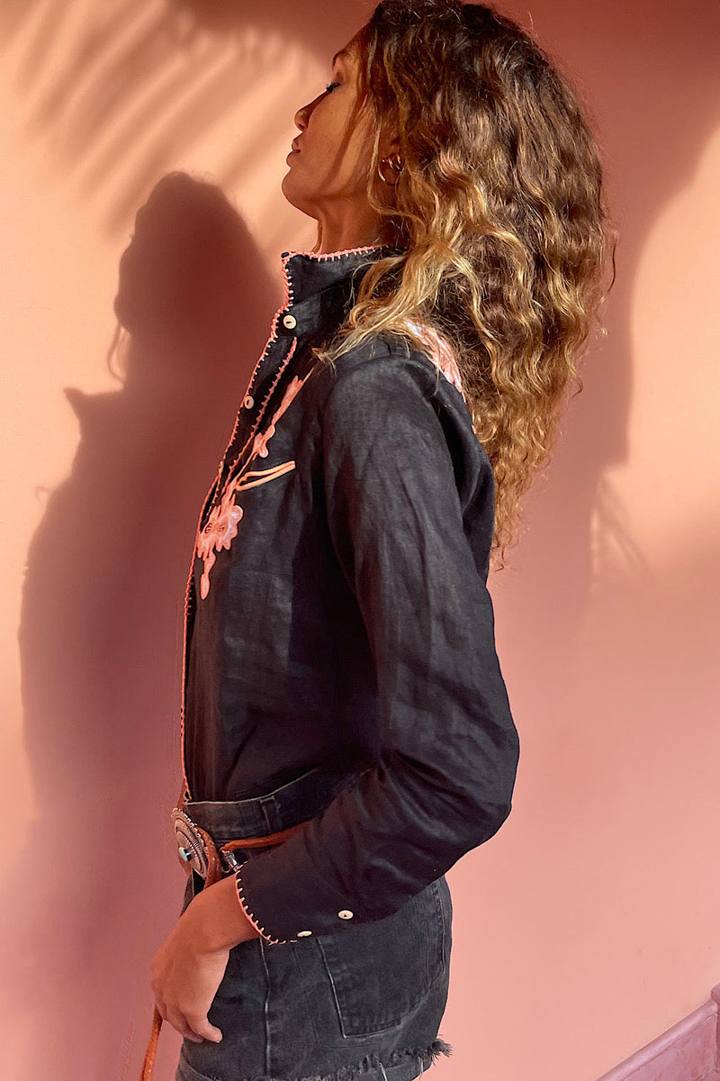 El Paso Linen Western Blouse - Chasing Unicorns