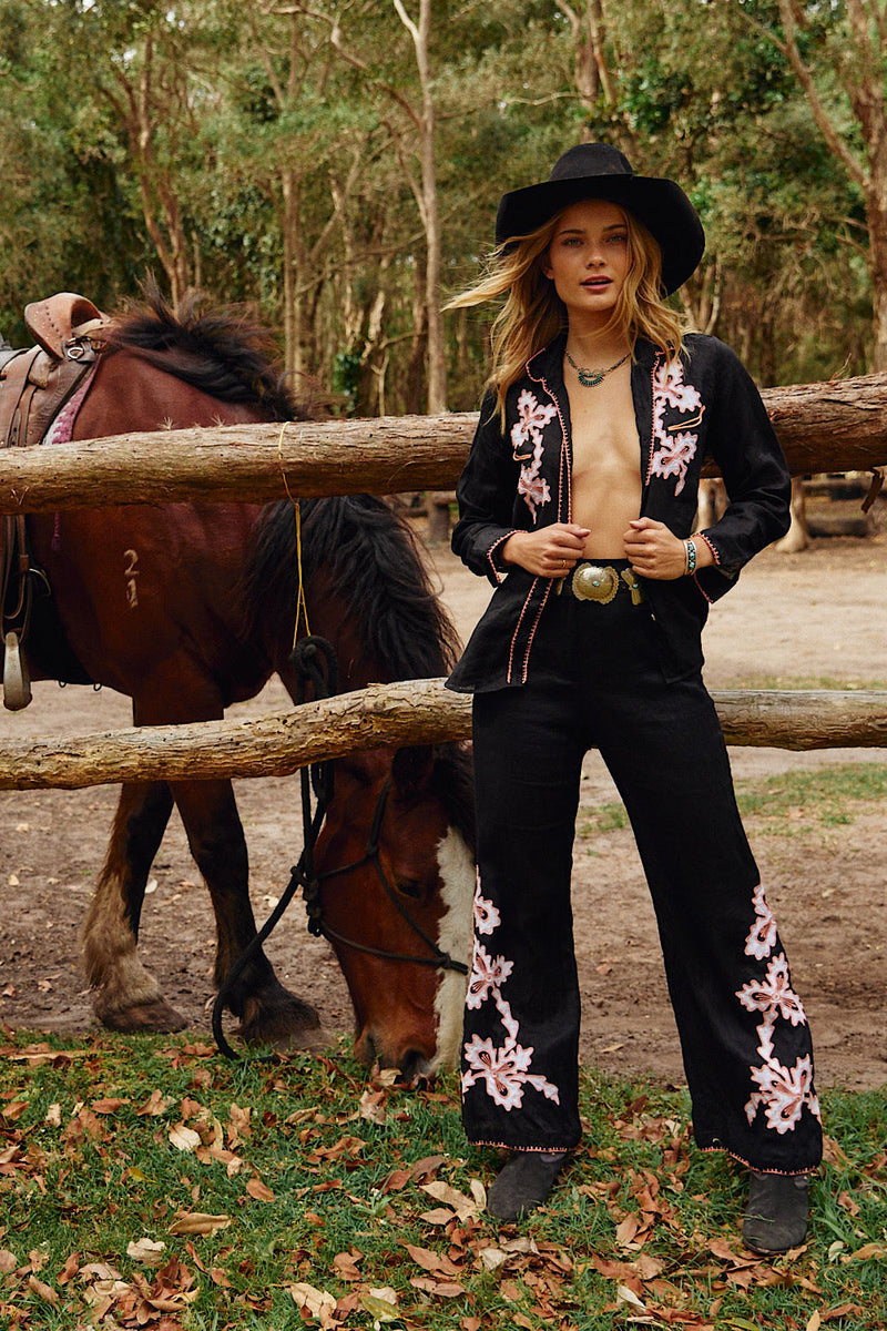 El Paso Linen Western Blouse - Chasing Unicorns