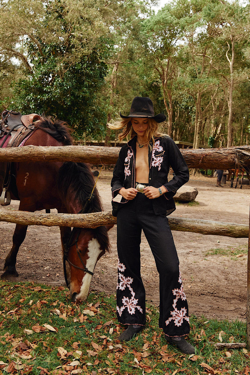 El Paso Linen Western Blouse - Chasing Unicorns