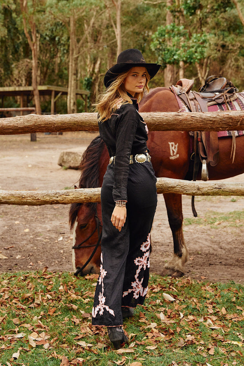 El Paso Linen Western Blouse - Chasing Unicorns