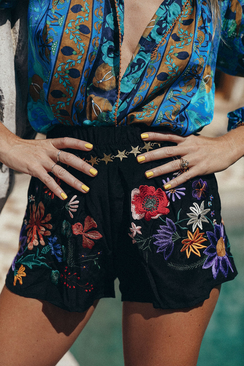 Every Little Thing She Does Is Magic Silk Crepe Shorts - Chasing Unicorns