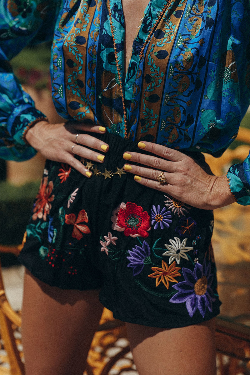 Every Little Thing She Does Is Magic Silk Crepe Shorts - Chasing Unicorns