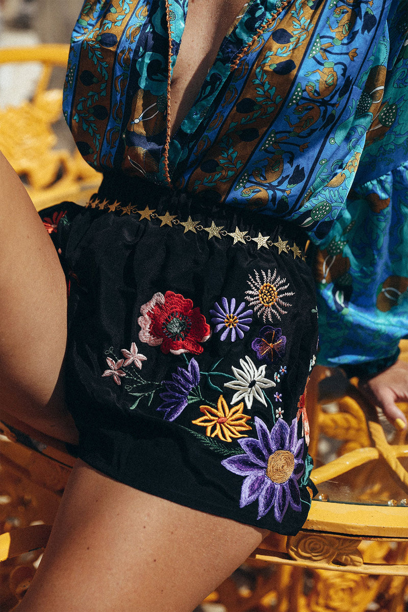 Every Little Thing She Does Is Magic Silk Crepe Shorts - Chasing Unicorns