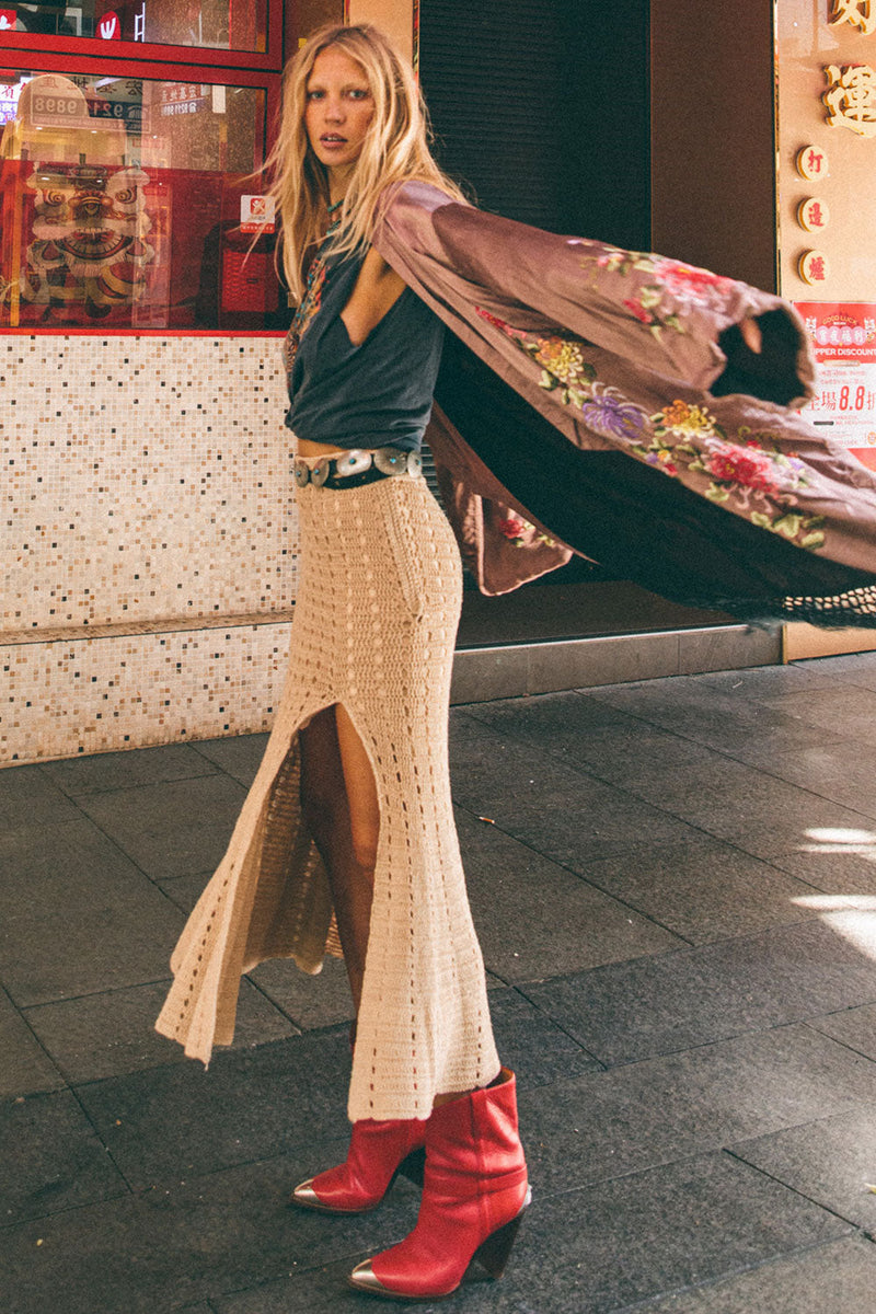 Feels Like Love Crochet Skirt - Latte - Chasing Unicorns