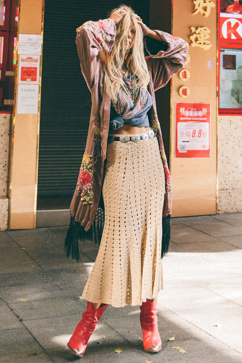 Feels Like Love Crochet Skirt - Latte - Chasing Unicorns