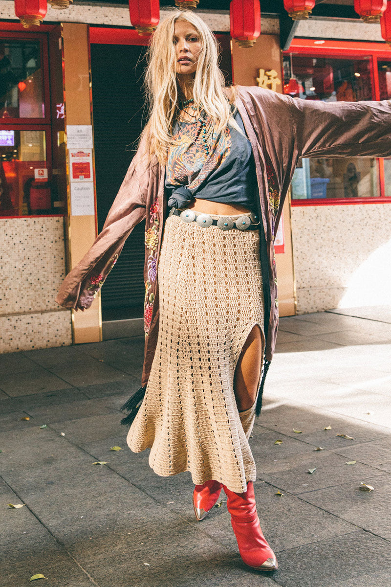 Feels Like Love Crochet Skirt - Latte - Chasing Unicorns