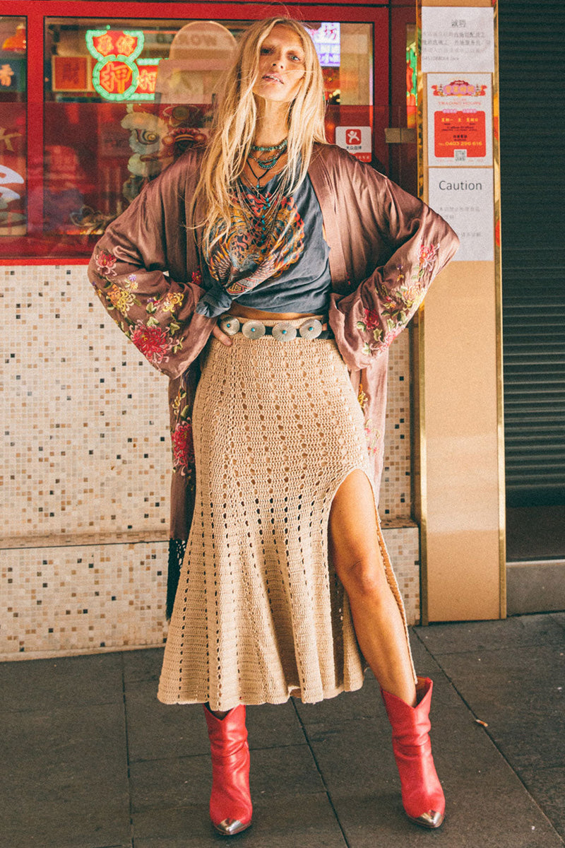 Feels Like Love Crochet Skirt - Latte - Chasing Unicorns