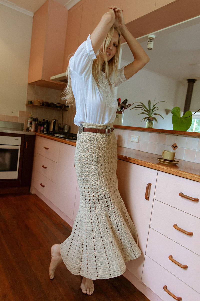 Feels Like Love Crochet Skirt - Latte - Chasing Unicorns