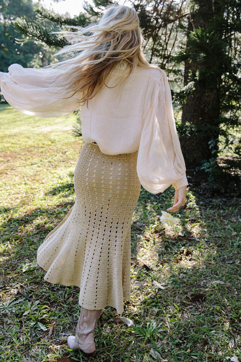 Feels Like Love Crochet Skirt - Latte - Chasing Unicorns