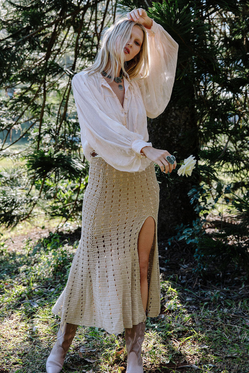 Feels Like Love Crochet Skirt - Latte - Chasing Unicorns