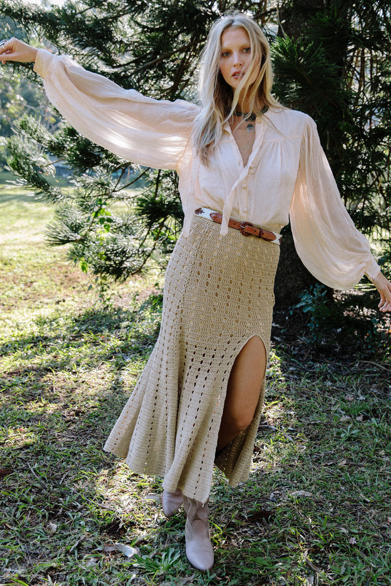 Feels Like Love Crochet Skirt - Latte - Chasing Unicorns