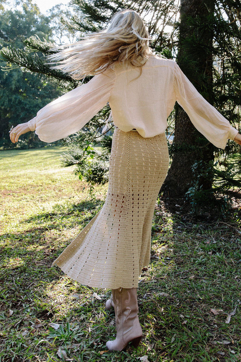 Feels Like Love Crochet Skirt - Latte - Chasing Unicorns