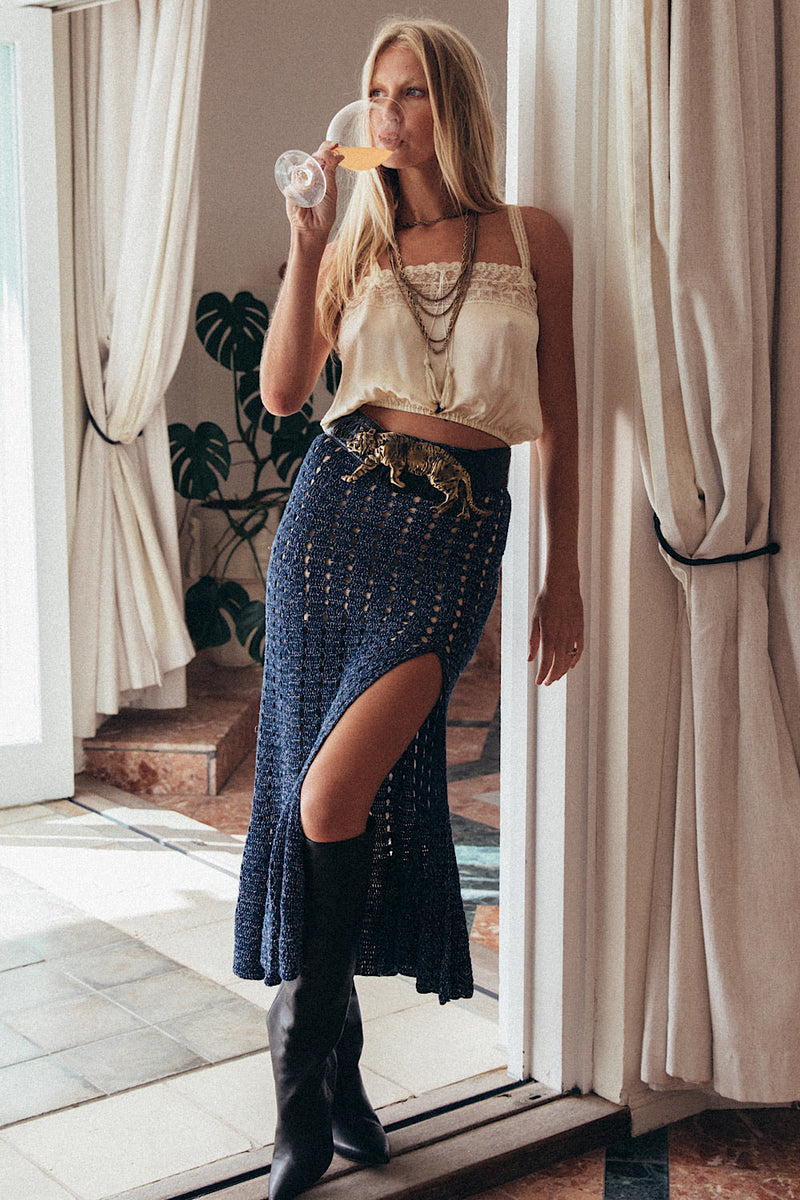Feels Like Love Crochet Skirt - Night Sky - Chasing Unicorns