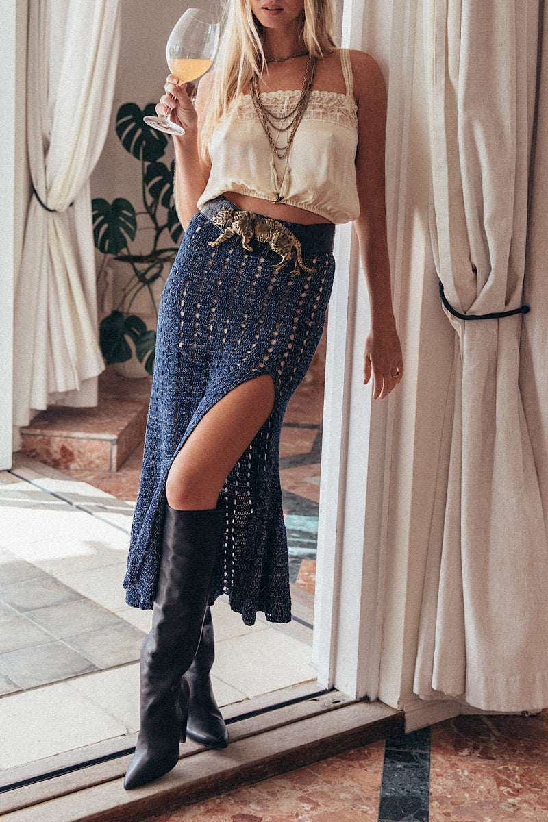Feels Like Love Crochet Skirt - Night Sky - Chasing Unicorns