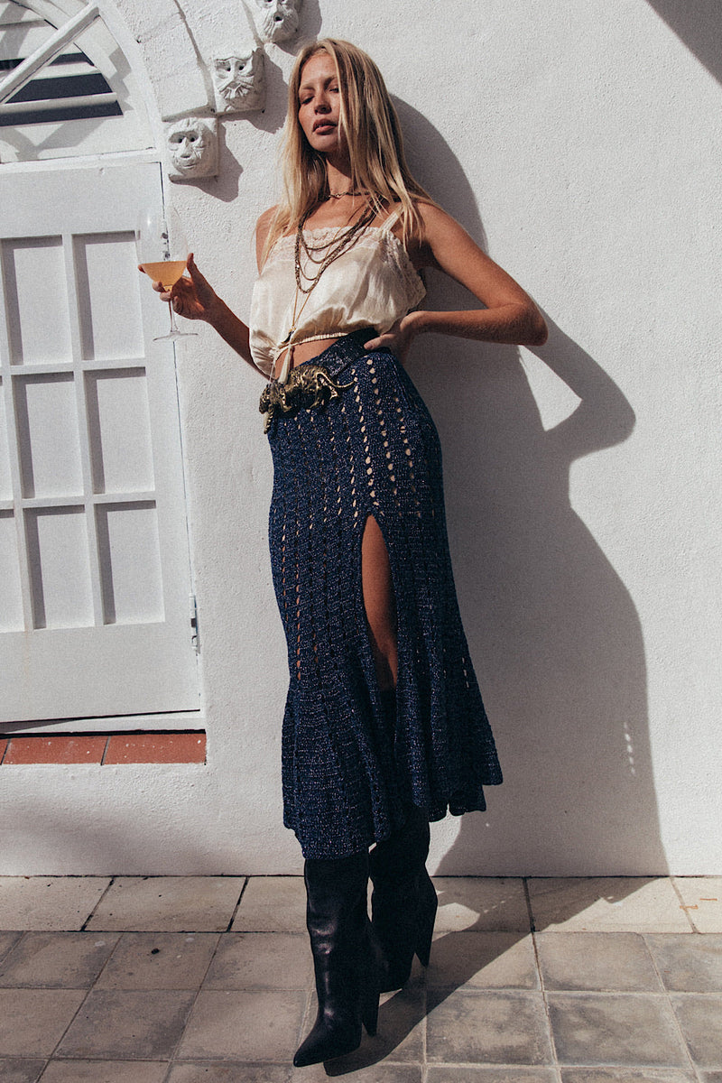 Feels Like Love Crochet Skirt - Night Sky - Chasing Unicorns