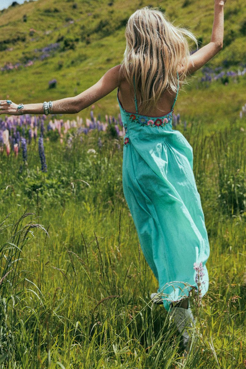 Flor D’ Luna Sundress - Turquoise - Chasing Unicorns