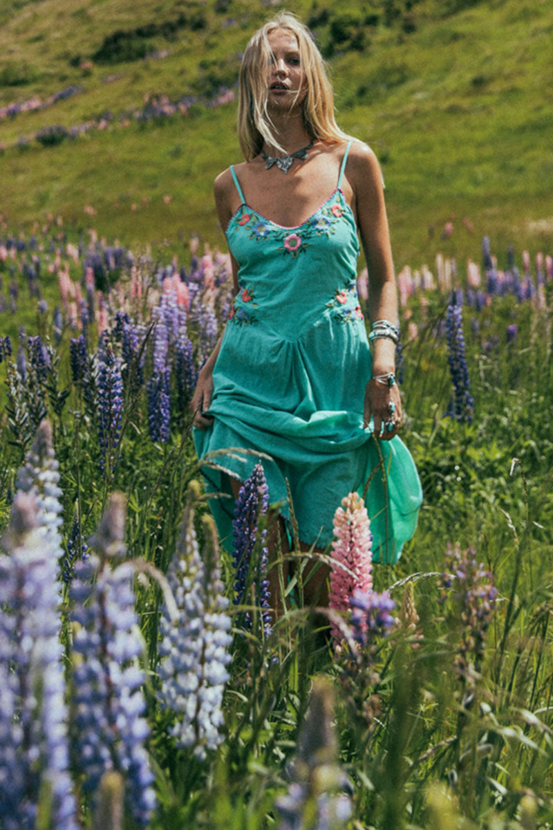 Flor D’ Luna Sundress - Turquoise - Chasing Unicorns
