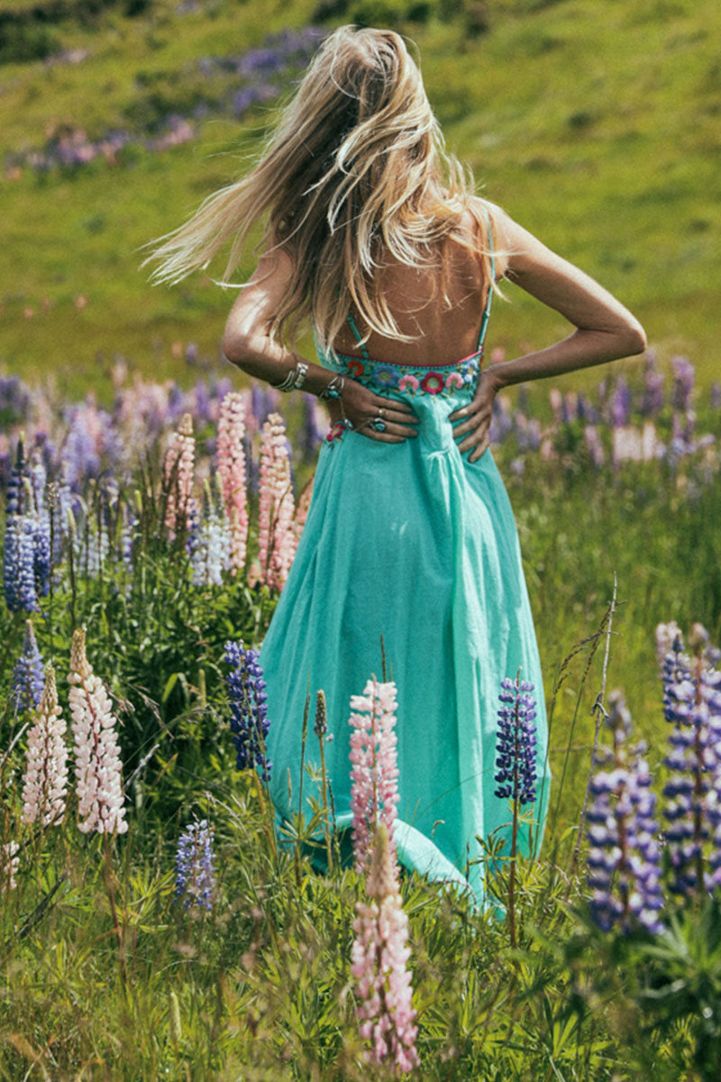 Flor D’ Luna Sundress - Turquoise - Chasing Unicorns