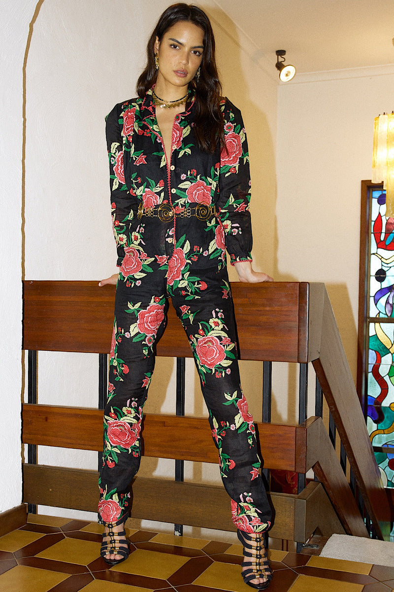 Flowers In December Linen Jumpsuit - Chasing Unicorns