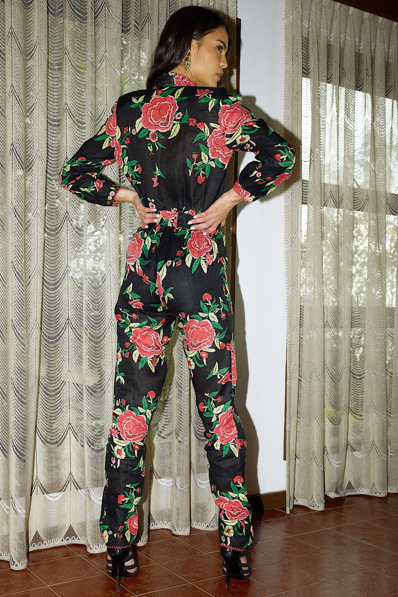 Flowers In December Linen Jumpsuit - Chasing Unicorns