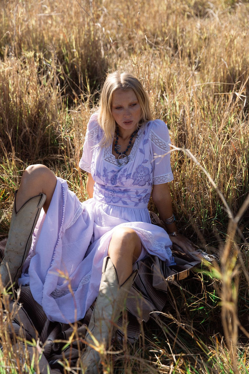 Flying Horses Embroidered Maxi Dress - Chasing Unicorns