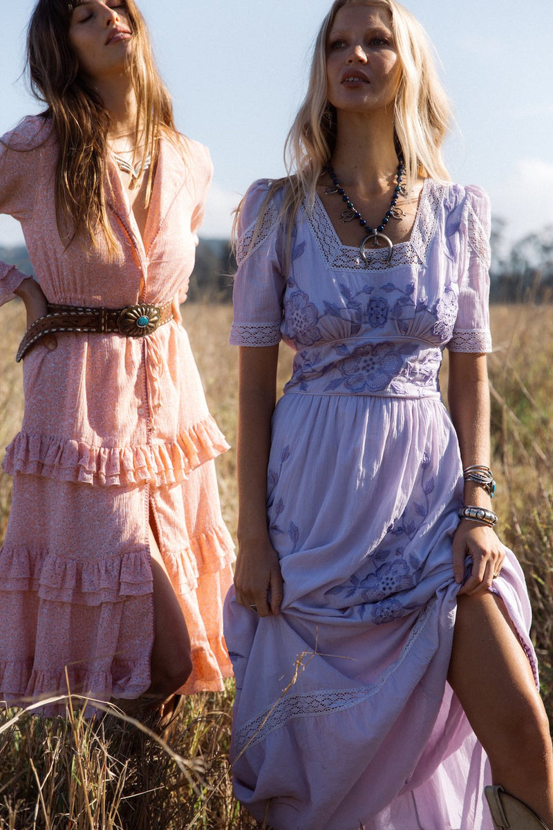 Flying Horses Embroidered Maxi Dress - Chasing Unicorns