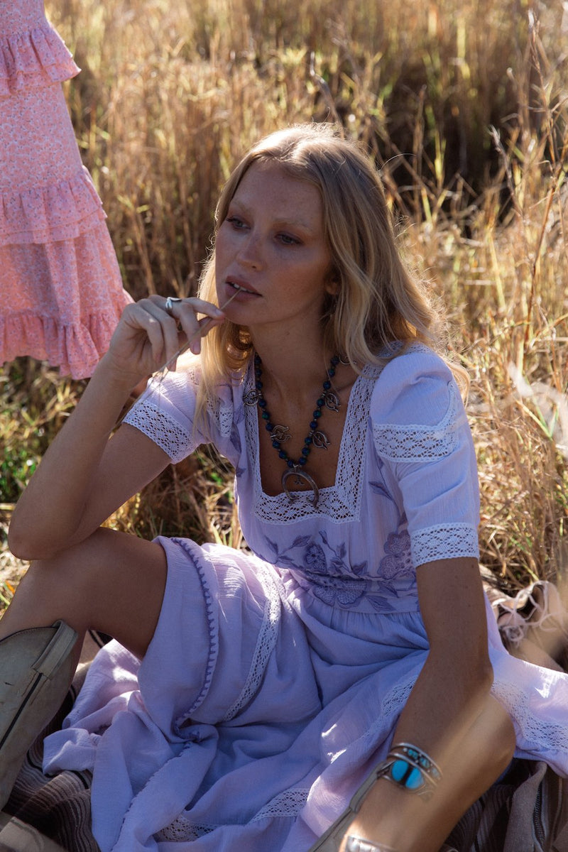 Flying Horses Embroidered Maxi Dress - Chasing Unicorns