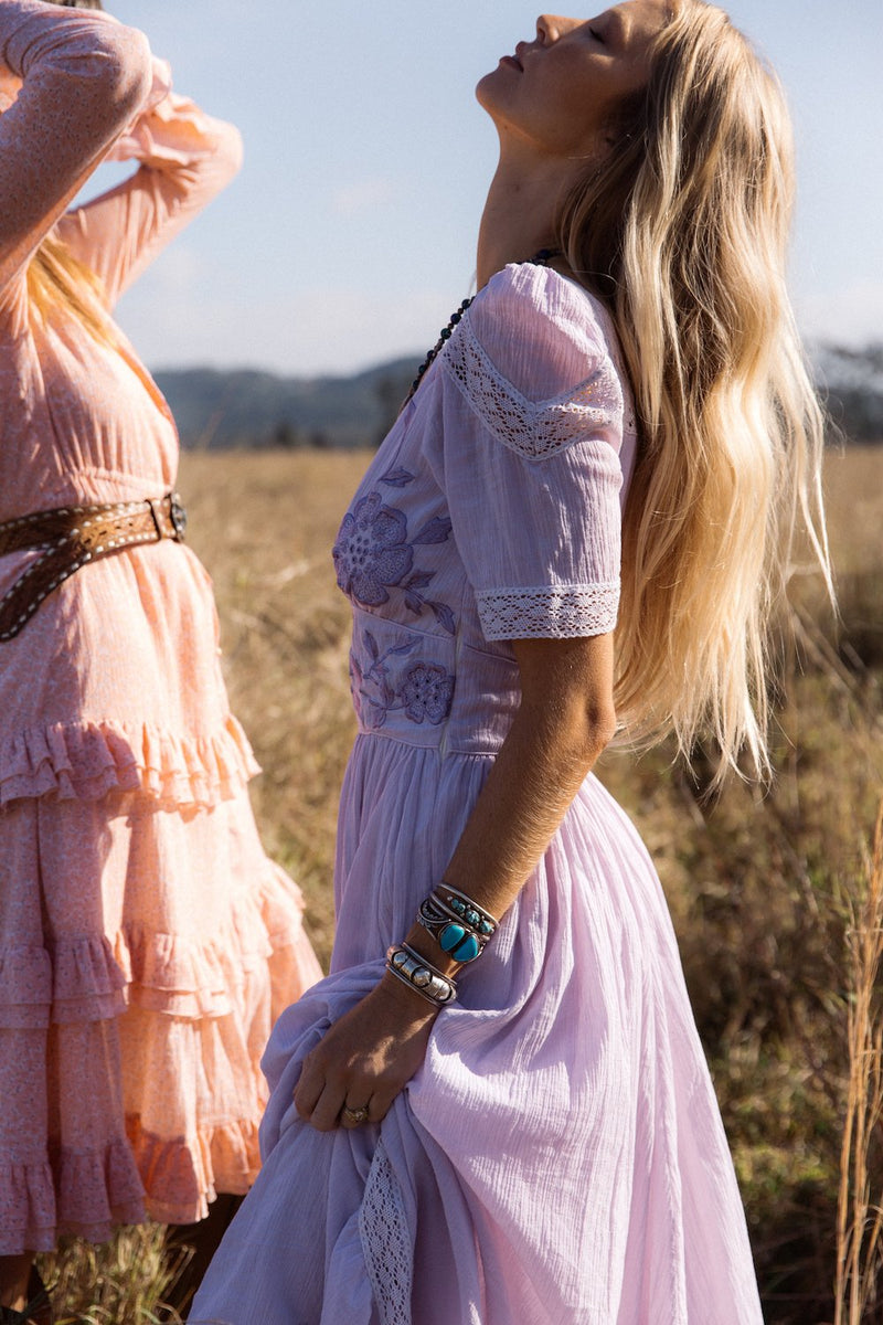 Flying Horses Embroidered Maxi Dress - Chasing Unicorns