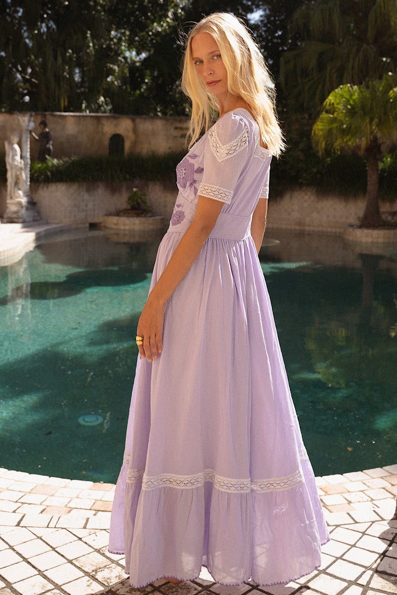 Flying Horses Embroidered Maxi Dress - Chasing Unicorns