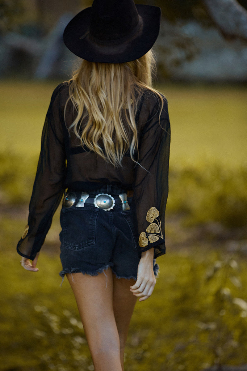 For No One Silk/Cotton Embroidered Blouse - Chasing Unicorns