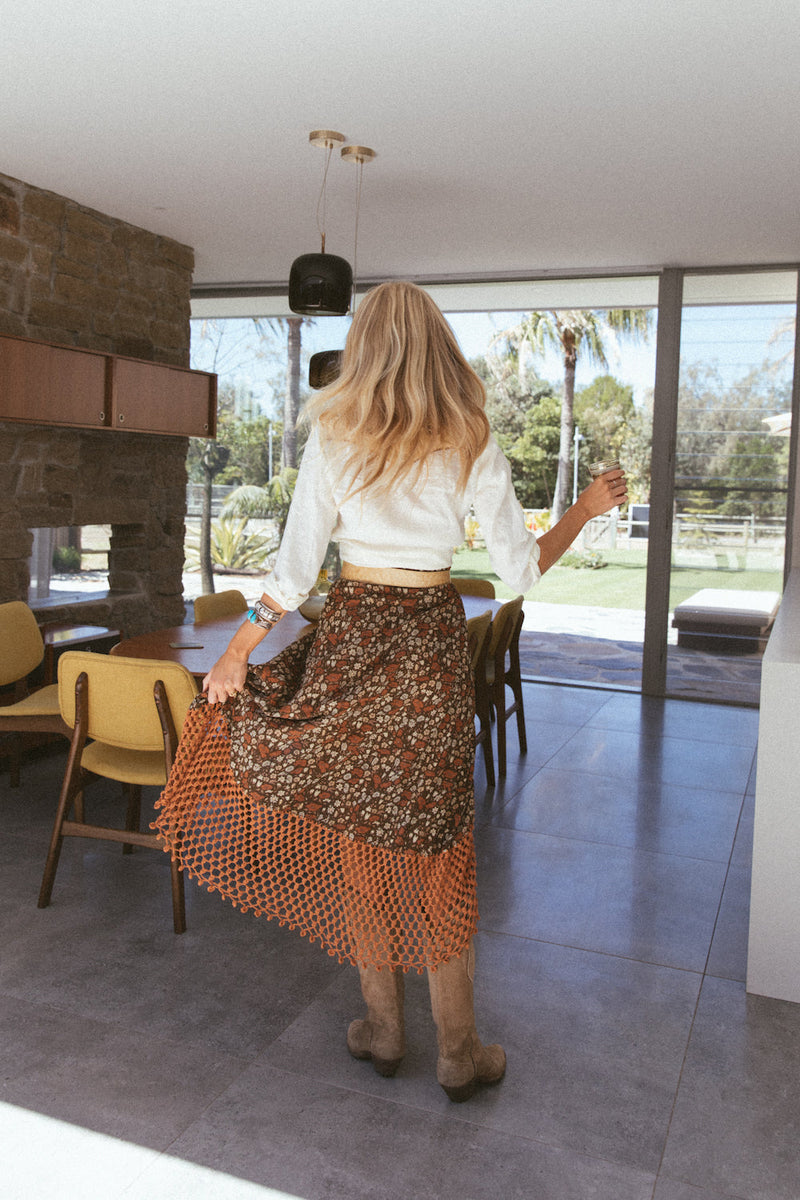 Free Fallin’ Crochet Ruffle Maxi Skirt - Chasing Unicorns