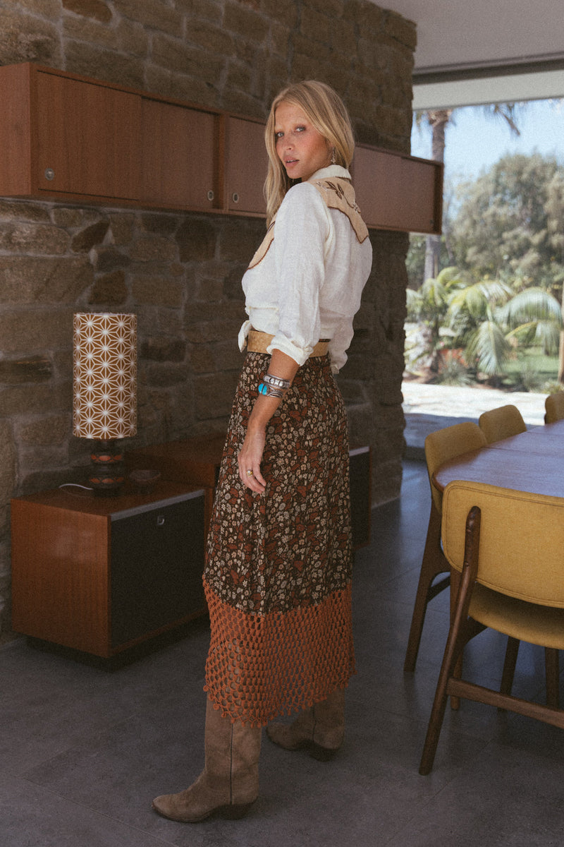 Free Fallin’ Crochet Ruffle Maxi Skirt - Chasing Unicorns